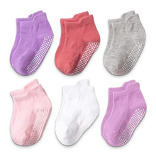 Premium Cotton Fabrics Toddler Socks with Breathable Construction, Soft and Comfortable Anti Skid Ankle Socks for 1-3 Year Olds, Stretchy Non Slip