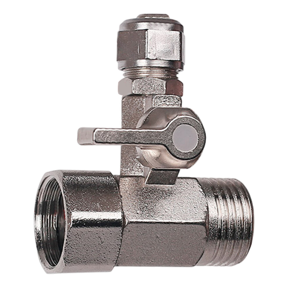 Feed Water Adapter For Reverse Osmosis Systems, Water Supply Diverter With 1/2" Male And Female Thread X 1/4" O.d. Tubing Push To Connect, Brass 9169997483522