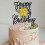 Διακοσμητικό τούρτας Happy18th Birthday, Μαύρο Χρυσό Γκλίτερ με Επιλογές για Τούρτα 3