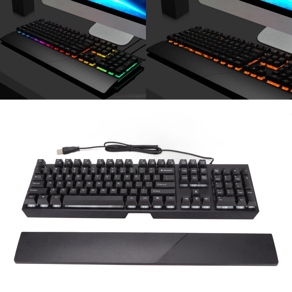 Rgb Wired Mechanical Keyboard With Wrist Rest, 104 Keys, Black 8471375714441