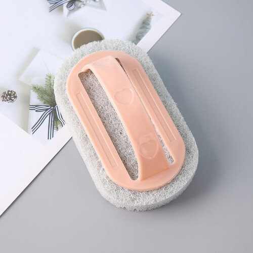 Scrub Brush with Handle for Bathroom and Kitchen, Ergonomic Grip, MultiSurface Dirt Removal 2