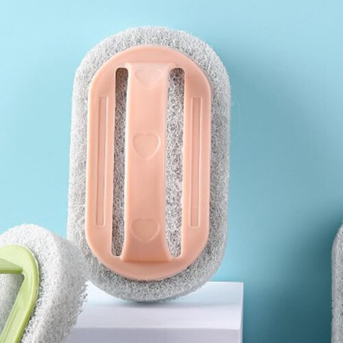Scrub Brush with Handle for Bathroom and Kitchen, Ergonomic Grip, MultiSurface Dirt Removal 1