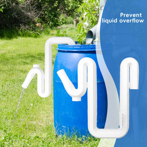 Rain Barrel Overflow Hose with Diverter, Weatherproof QuickConnect Extender for Efficient Drainage 1