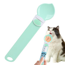 Cat Feeder Lickable Pet Food Mixing Dispenser Feeding Scoop For Small Pets Puppies Kitten Puree Green