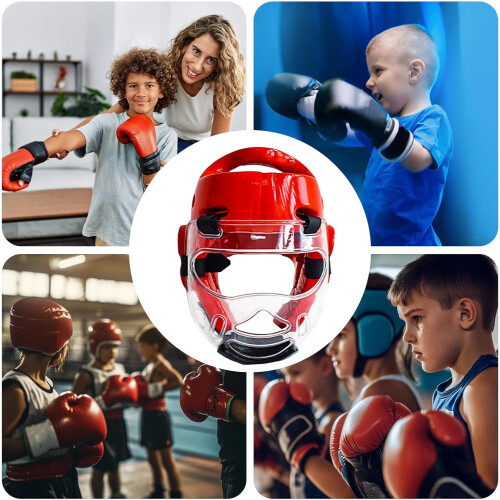 Boxing Head Masks, Muay Thai Helmet, Full Coverage Headwear with Impact Padding 2