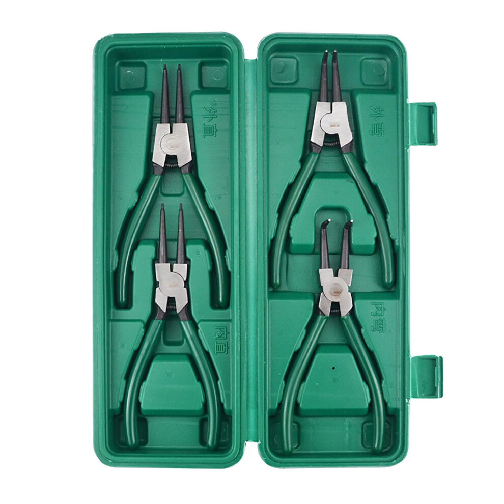 7Inch Professional Performance Spring Pliers Carbon Steel Circlip Pliers Straight Curved Tips For Various Applications 9347817040494
