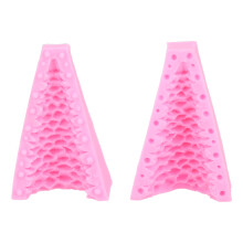 2Pcs Pink Silicone Molds 3D Christmas Tree Nonstick Durable for Cake, Fondant