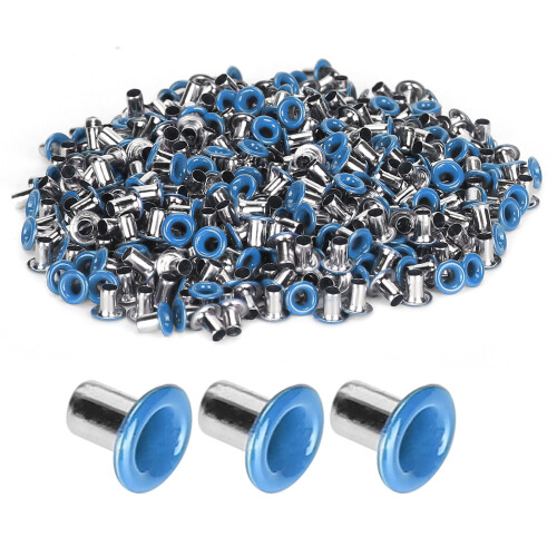 Set di occhielli in ottone 500 pezzi 2 mm foro interno azzurro chiaro 1