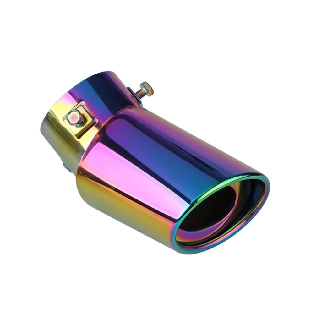 Car Exhaust Muffler Tip 2.5 Inch Stainless Steel Neon Chrome Bent Tailpipe 63Mm Inlet 76Mm Outlet 9382693898685