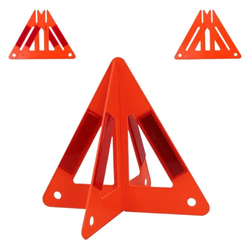 3pcs Warning Triangle Set  Visibility Reflective Safety for Roadside Vehicle Emergencies