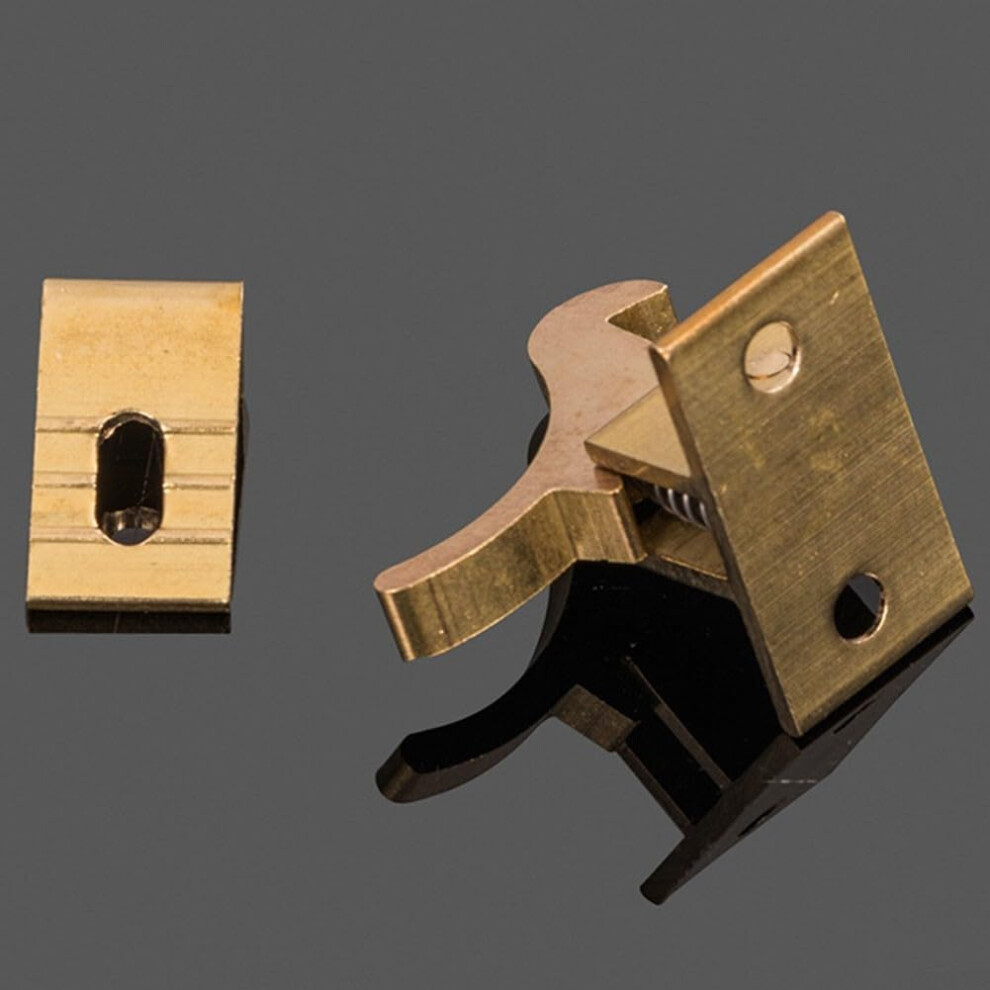 Brass Door Lock With Automatic Antitheft Latch, Gold Finish Security Hasp For Bedroom And Office 9347817213164