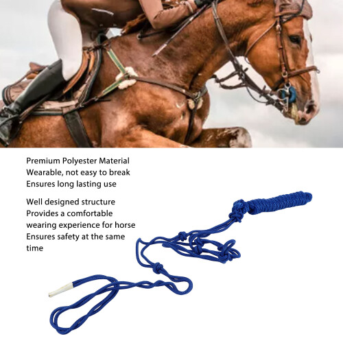 Blue Multi Knot Rope Horse Halter Polyester Training & Daily Use 1