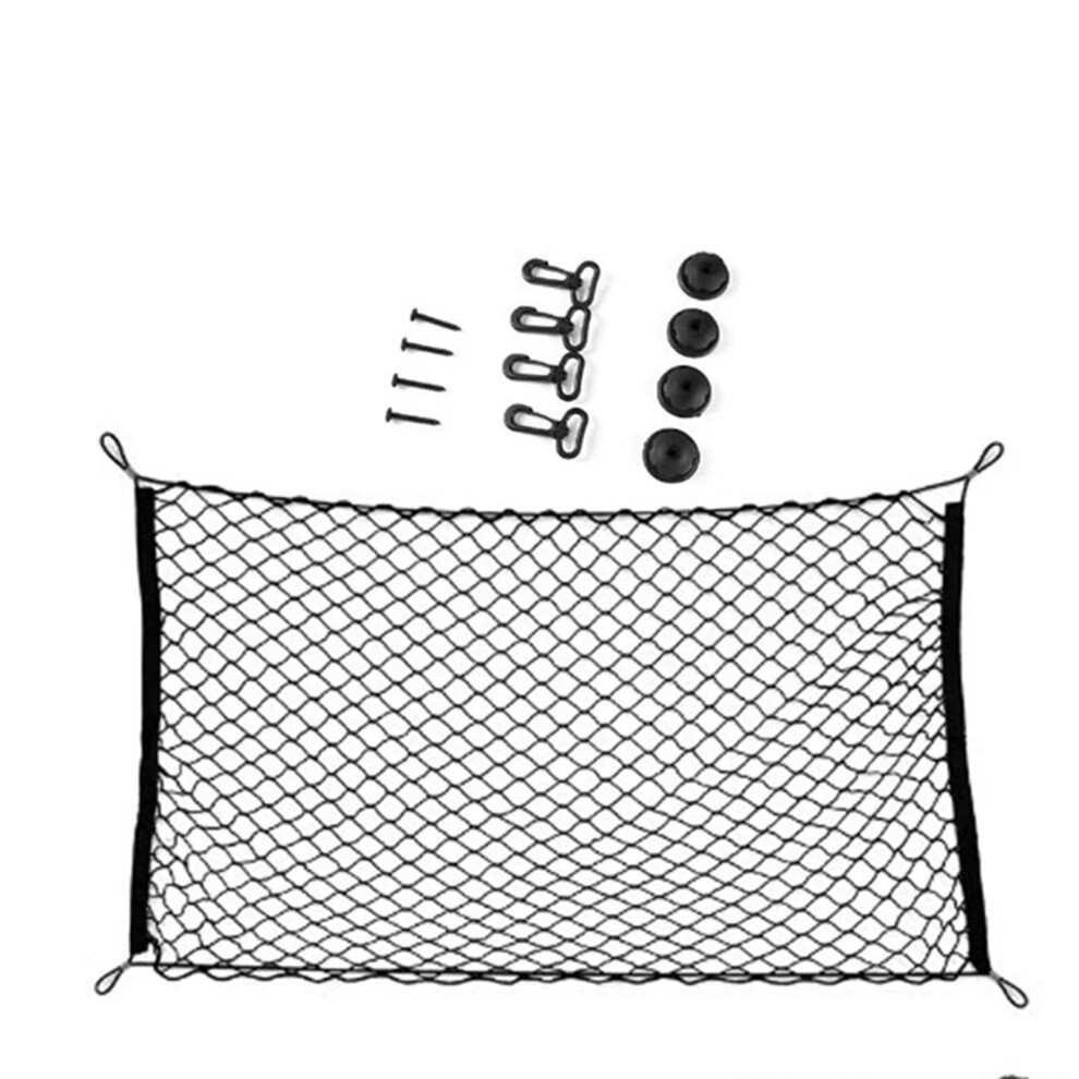 Universal Car Trunk Cargo Net Elastic Mesh Organizer With Hooks, Durable Nylon Boot Storage 110X60cm 9189345355134