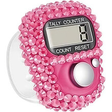 Electronic Finger Tally Counter Clicker Counter Resettable Mini Portable Digital Display Lap Counter Pink Golf Track