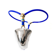 BDSM Chastity Belt For Men Stainless Steel Silicone Chastity Cage Blue Size 130140 Cm Penis Cage SM Toy