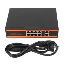 Nespravovaný ethernetový prepínač s technológiou odvodu tepla, 10-portové sieťové riešenie typu Plug and Play s podporou automatického