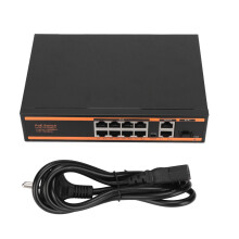 Sieťový prepínač PoE, 8 portov s gigabitovým uplinkom, vysoký výkon POE, AI, inteligentný prepínač POE, funkcia detekcie napájania,