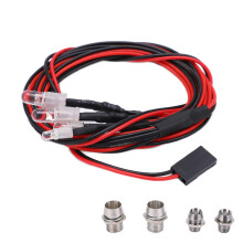 Kit lampă LED pentru camion RC, set far LED roșu, 2 LED-uri albe și 2 LED-uri roșii alimentate direct de receptor, compatibil cu Traxxas