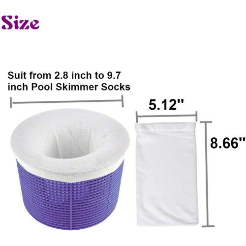 Fine Mesh Filter Protector For Swimming Pool Skimmer Socks, Durable and Reusable Debris Pre-Filter, Keeps Pool Pristine, Easy Installation With 1