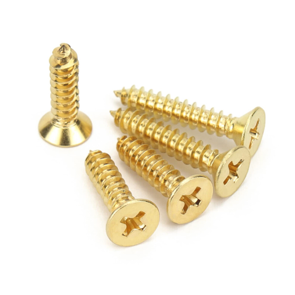 Self Tapping Screws, Brass, M4 X 10 X 20Pcs 9382693716767