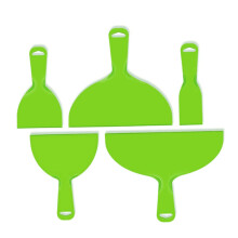 5 Pieces Reusable Plastic Spatula Tool Set Green Flexible Tool Flexible Painting Tool for Wall Car Spatula Patches and Painting