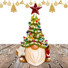 Harz-Gnom bunter Weihnachtsbaum 6x7x16 cm