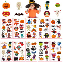 10 Blätter Halloween temporäre Tattoos für Kinder, Geist Spinne Fledermaus Kürbis