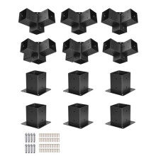 Supports pour Pergola - DUOKU - SSA6C4E2 - Acier au carbone - 12 pièces - 92x92 mm