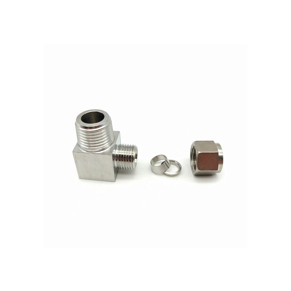 1Pc 304 Stainless Steel Double Ferrule Elbow 10Mm Tube To 1/2In 90 Degree Right Angle Male Thread Fitting 9382693442659