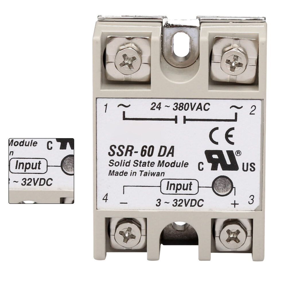 Solid State Relay Ssr 60Da, 60A, Low Noise, Compact 45X62x23.5mm 7671381882092