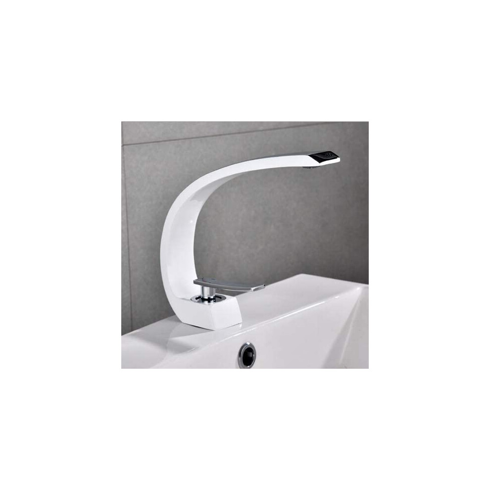 Faucets Basin Faucet White Finish For Bathroom Sanitary Ware Tap Villa Clubhouse 9347817043693