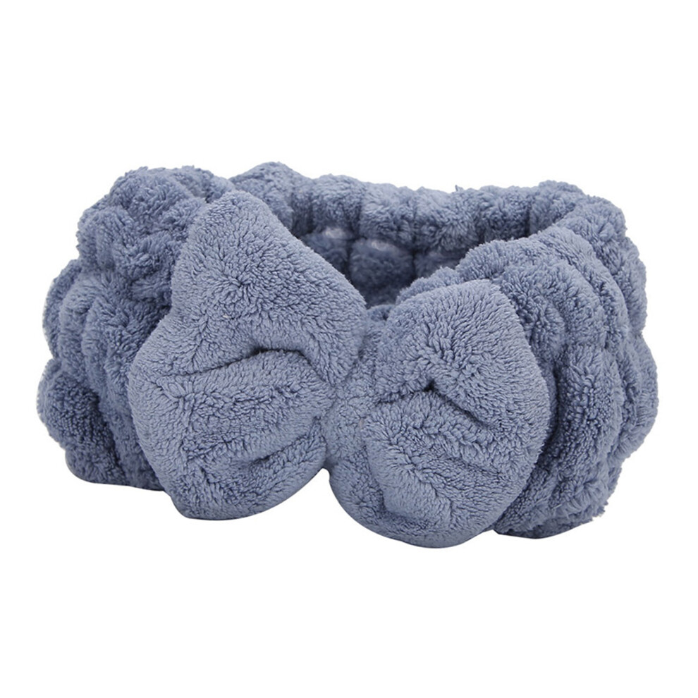 Unisex Blue,Orange Fluffy Blue Coral Fleece Hairband - Thickened For Water Absorption