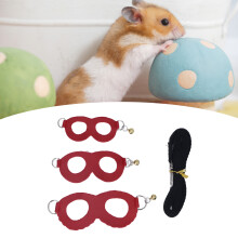 Hamster Harness and Leash Set Artificial Leather Soft - Easy Wear Red