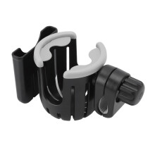 2-in-1 Stroller Cup & Phone Holder Black & Gray ABS Plastic