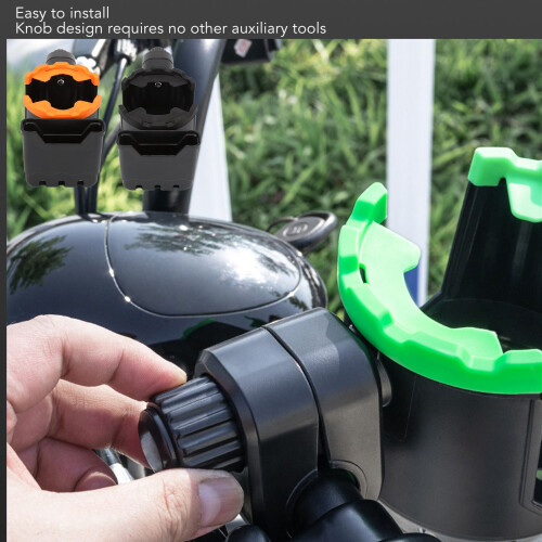 Multifunctional Stroller Cup Holder 8.5cm Black Orange 360 Rotatable 1