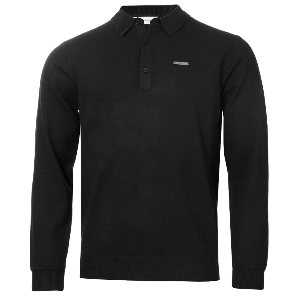 Calvin Klein (Xxl, ) Mens Stanton Polo Durable Breathable Easy Care Golf Sweater Black