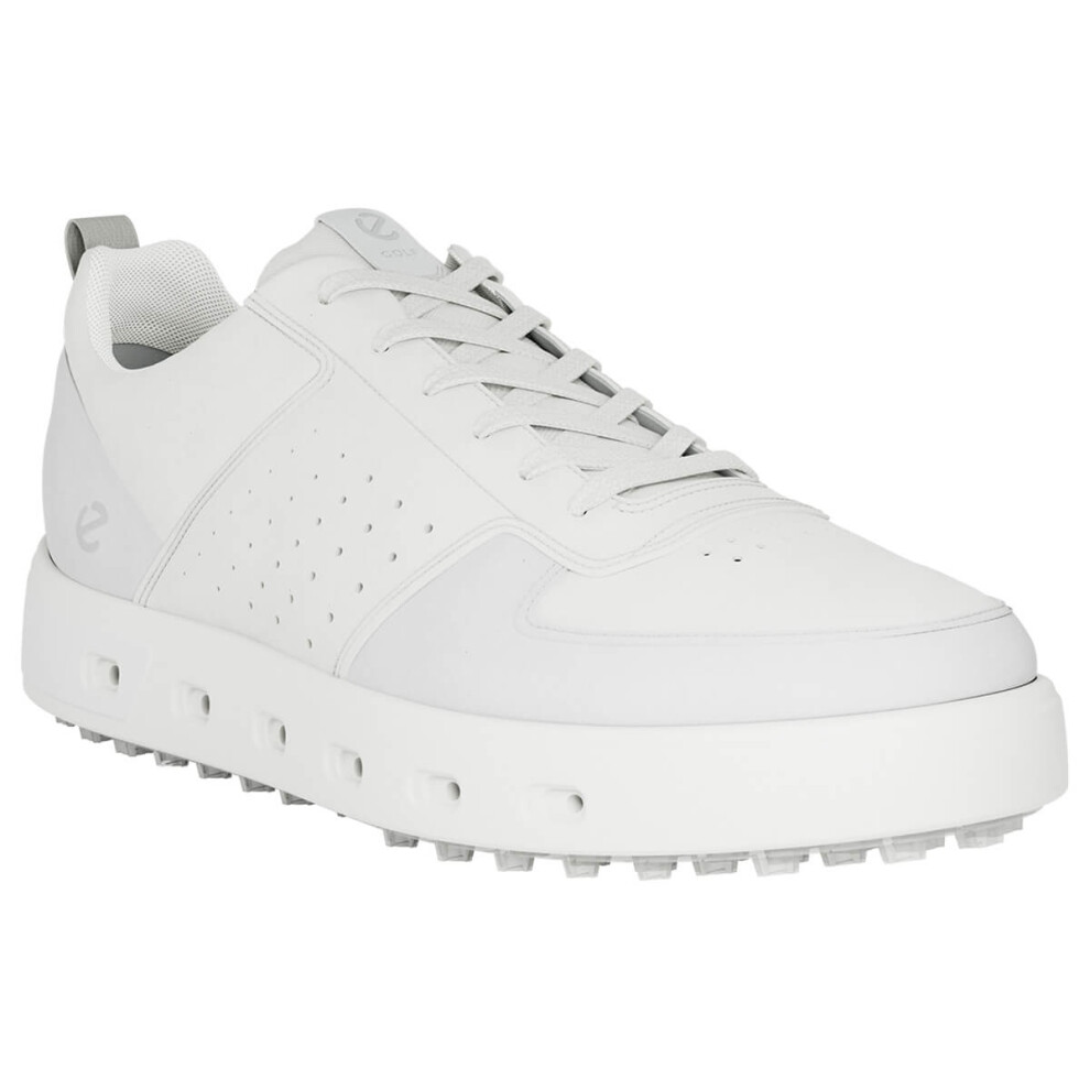 Ecco (Uk 10.5-11, ) Mens Street 720 Leather Waterproof Hybrid Spikeless Golf Shoes White