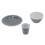 Dark Blue Grid Melamine Tableware Set| Fruit Salad Plate, Bowl & Cup 1