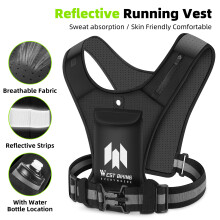 Reflektiver Motorrad-Laufweste mit Handy- und Wasserflaschenfächern, Schwarz, 36 x 12 cm