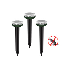 Repelente de topos con energía solar, ahuyentador de topillos para césped y jardín al aire libre, estacas ultrasónicas impermeables, control de