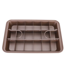 Moule à brownies antiadhésif pour garnitures personnalisables, bords parfaits, en acier à haute teneur en carbone, matériau de qualité