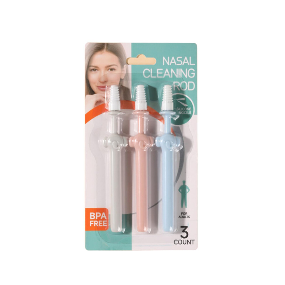 3Pcs Silicone Nose Cleaning Stick, Spiral Head Nose Wash Brush, Multifunctional Nose Cleaning Stick for Kids and Adults