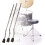 Drum legs for replacement floor tom support components, metal, sturdy, 50 cm, professional performance, 3 pieces 2