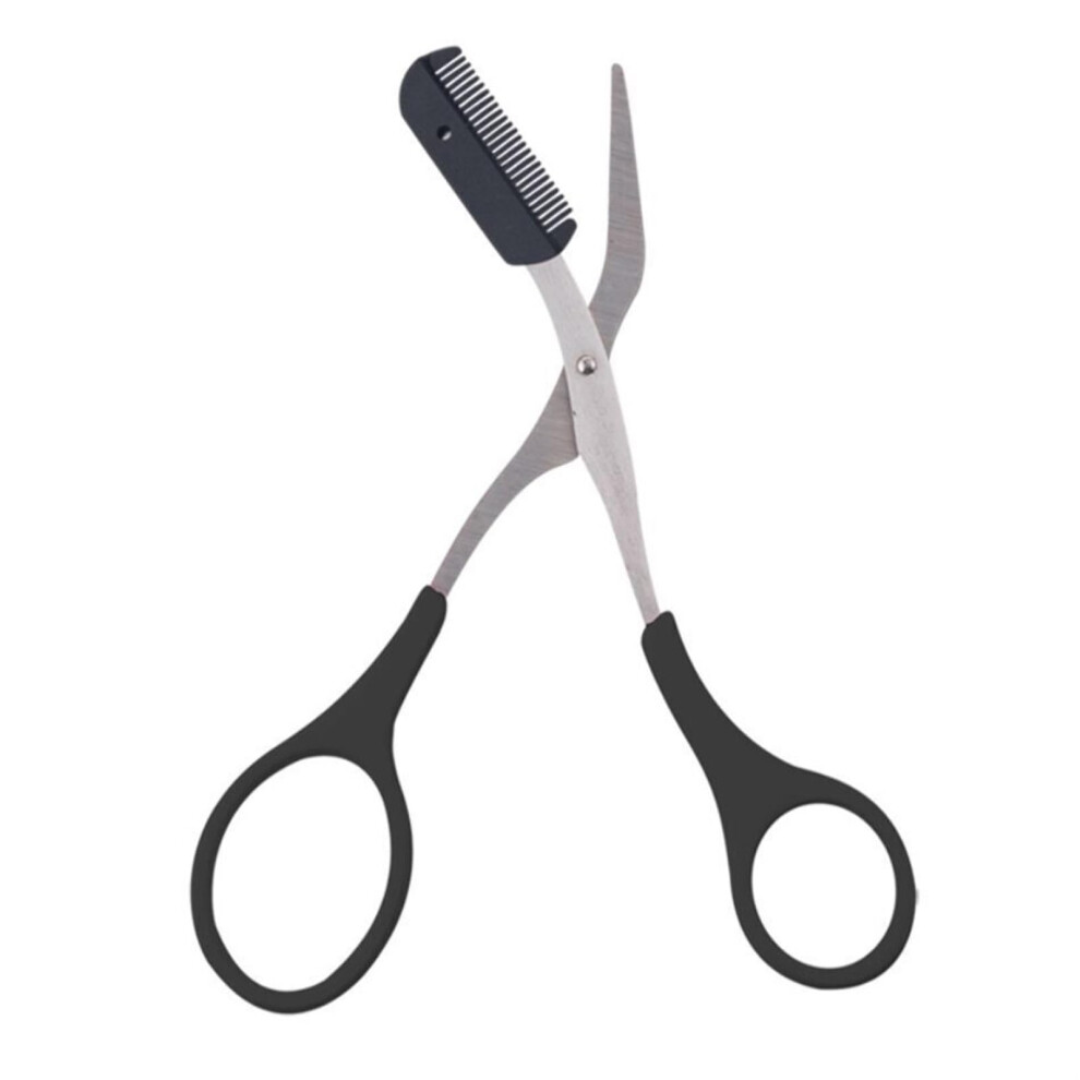 Black Eyebrow Trimmer Scissors Stainless Steel Brow Hair Scissors Clips Shaping Grooming Makeup Accessories