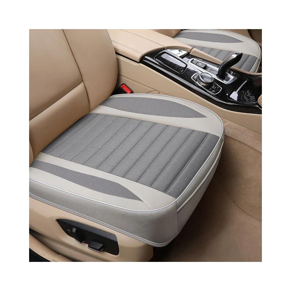 Breathable Linen Car Seat Cushion Cover For Front Seats, Universal Fit Suv Truck, 1Pc Gray 9426802628371