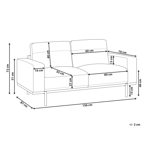 Beliani Sofa 2 Seater SOVIK Faux Leather Black 2