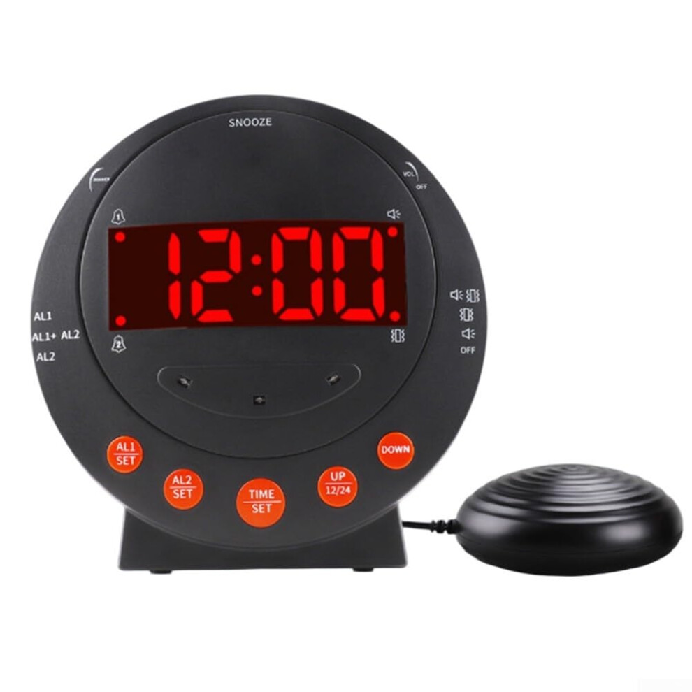 Senior vibration alarm system with phone notification, adjustable volume, and dual alarms