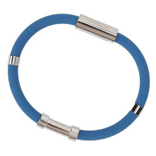 Anti Static Silicone Wristband with 4 Rings for Winter, Blue, 36g