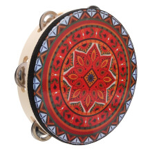 Tambourine, a hand drum musical instrument with clear tones, for music lessons and parties. Enhances creativity and handeye coordination.
