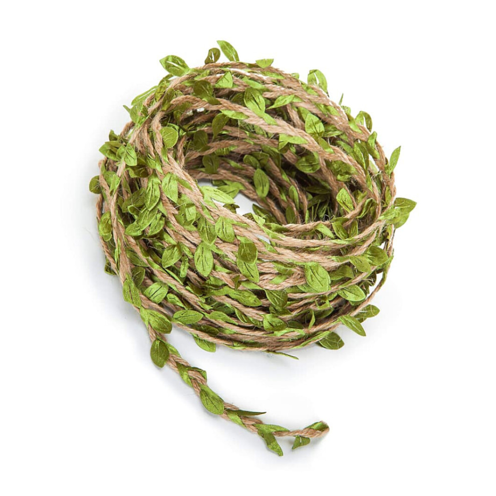 Green Leaves Fake Plant Jute Twine String 66Ft Wedding Party Favor Home Garden Decoration Jute Twine Leaf Rope 9382693719959